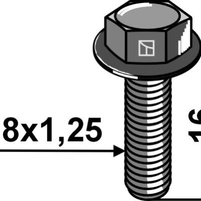 Ratchet-head screw M8x1,25