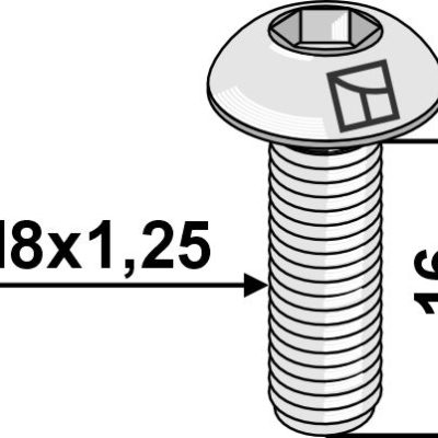 Saucer-head screw M8x1,25 with hexagon socket