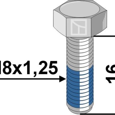 Bolt with self-locking thread M8x1,25 - Galvanized