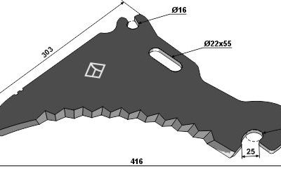 Silage knive 416mm