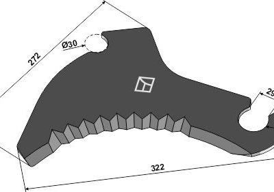 Round baler knife 322mm