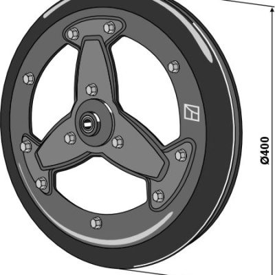 Support wheel with spokes Ø400x115