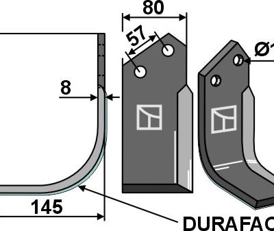 Blade 108x80mm, left - DURAFACE