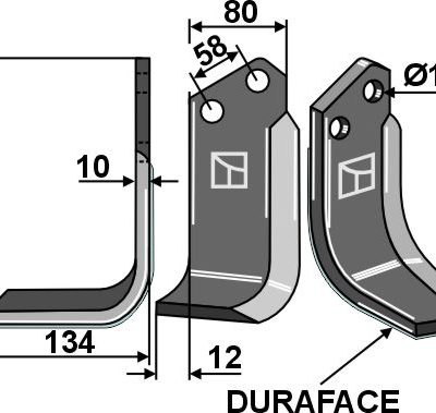 Blade DURAFACE 180x80mm, left
