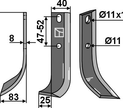 Blade 220x40mm, left