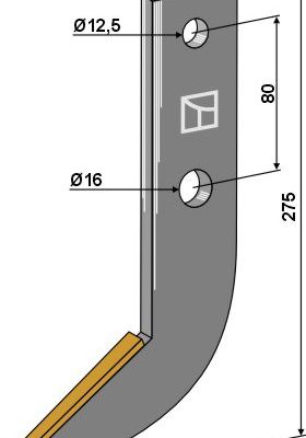 Row cutter hook - Hard metal