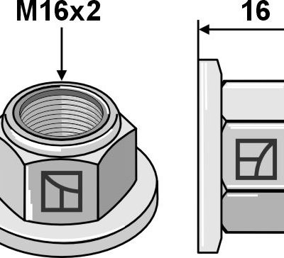 Self-locking collar nut EN1661 M16x2 - Galvanized