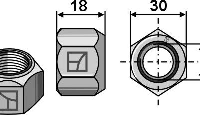 All-metal nut with squeezing device M20 - DIN980 galv. 10.9