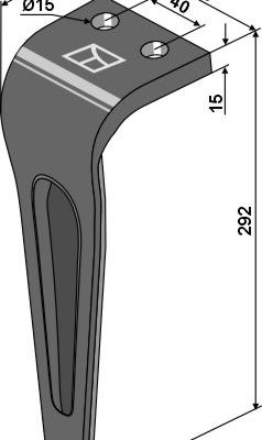 Tine for rotary harrows