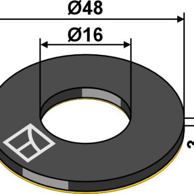 Damper washer Ø48x3xØ16 - EPDM self-adhesive